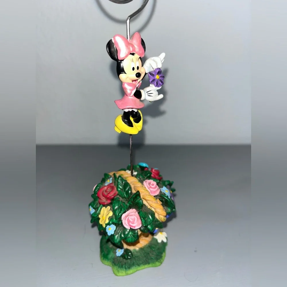 Disney VTG Park Minnie Mouse Colorful Spring Floral Scene Picture Photo Holder